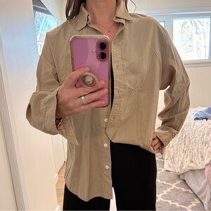 GAP Tan Button-Front Shirt 100% cotton